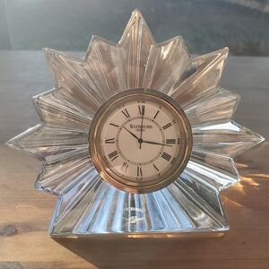 Vintage Waterford Crystal Congratulations Starburst clock 3.5" - needs battery